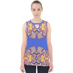 Yellow red shapes on a blue background                                                          Cut Out Tank Top