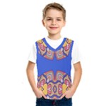 Yellow red shapes on a blue background                                                              Kids  Basketball Tank Top