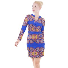 Button Long Sleeve Dress 