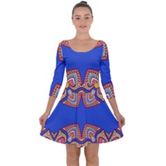 Quarter Sleeve Skater Dress 