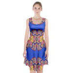 Yellow red shapes on a blue background                                                              Racerback Midi Dress