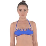 Yellow red shapes on a blue background                                                          Halter Bandeau Bikini Top