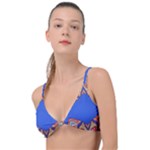 Yellow red shapes on a blue background                                                         Knot Up Bikini Top