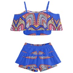 Kids  Off Shoulder Skirt Bikini 