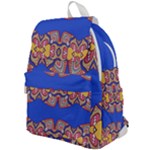 Yellow red shapes on a blue background                                                       Top Flap Backpack