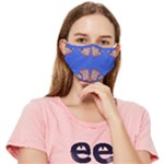 Yellow red shapes on a blue background                                                      Fitted Cloth Face Mask (Adult)