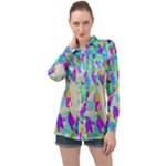 Watercolors spots                                                         Long Sleeve Satin Shirt