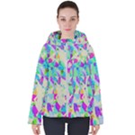 Watercolors spots                                                         Women s Hooded Puffer Jacket