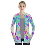 Watercolors spots                                                         Women s Open Front Pockets Cardigan