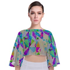 Tie Back Butterfly Sleeve Chiffon Top 