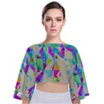 Watercolors spots                                                        Tie Back Butterfly Sleeve Chiffon Top