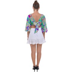 Tie Back Butterfly Sleeve Chiffon Top 