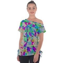 Off Shoulder Tie-Up T-Shirt 