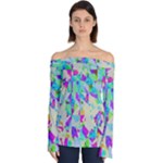 Watercolors spots                                                       Off Shoulder Long Sleeve Top