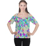 Watercolors spots                                                          Women s Cutout Shoulder Tee