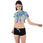 Watercolors spots                                                          Tie Back Short Sleeve Crop Tee