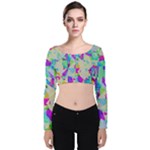 Watercolors spots                                                         Velvet Long Sleeve Crop Top