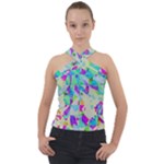 Watercolors spots                                                          Cross Neck Velour Top