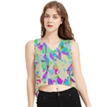 Watercolors spots                                                          V-Neck Cropped Tank Top