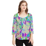 Watercolors spots                                                          Chiffon Quarter Sleeve Blouse