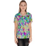 Watercolors spots                                                           Women s V-Neck Scrub Top