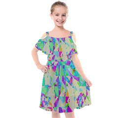 Kids  Cut Out Shoulders Chiffon Dress 