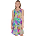 Watercolors spots                                                             Knee Length Skater Dress With Pockets