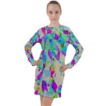 Watercolors spots                                                            Long Sleeve Hoodie Dress