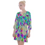 Watercolors spots                                                           Open Neck Shift Dress