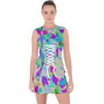 Watercolors spots                                                             Lace Up Front Bodycon Dress