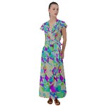 Watercolors spots                                                            Flutter Sleeve Maxi Dress