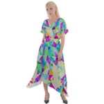 Watercolors spots                                                           Cross Front Sharkbite Hem Maxi Dress