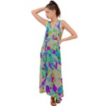 Watercolors spots                                                            V-Neck Chiffon Maxi Dress