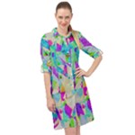 Watercolors spots                                                             Long Sleeve Mini Shirt Dress