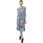 Watercolors spots                                                             Ruffle End Midi Chiffon Dress