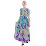 Watercolors spots                                                            Half Sleeves Maxi Dress