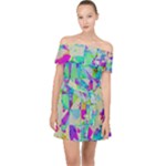 Watercolors spots                                                        Off Shoulder Chiffon Dress