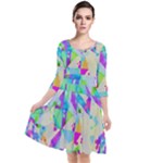 Watercolors spots                                                            Quarter Sleeve Waist Band Dress