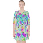 Watercolors spots                                                            Quarter Sleeve Pocket Dress