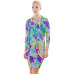 Watercolors spots                                                            Quarter Sleeve Hood Bodycon Dress