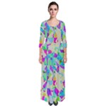 Watercolors spots                                                            Quarter Sleeve Maxi Dress