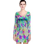 Watercolors spots                                                          Long Sleeve Velvet Bodycon Dress