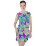 Watercolors spots                                                                         Drawstring Hooded Dress