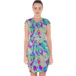 Watercolors spots                                                         Capsleeve Drawstring Dress