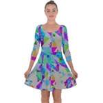 Watercolors spots                                                         Quarter Sleeve Skater Dress