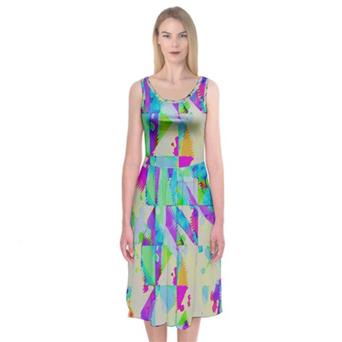 Watercolors spots                                                         Midi Sleeveless Dress from ArtsNow.com