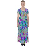 Watercolors spots                                                         High Waist Short Sleeve Maxi Dress