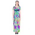 Watercolors spots                                                          Short Sleeve Maxi Dress