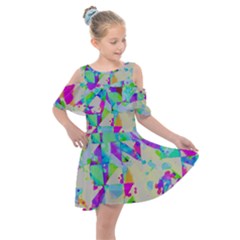 Kids  Shoulder Cutout Chiffon Dress 