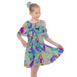 Watercolors spots                                                       Kids  Shoulder Cutout Chiffon Dress